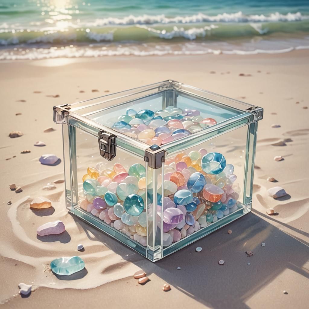 Surreal Soft Pastel Anime Scene on a Serene Beach