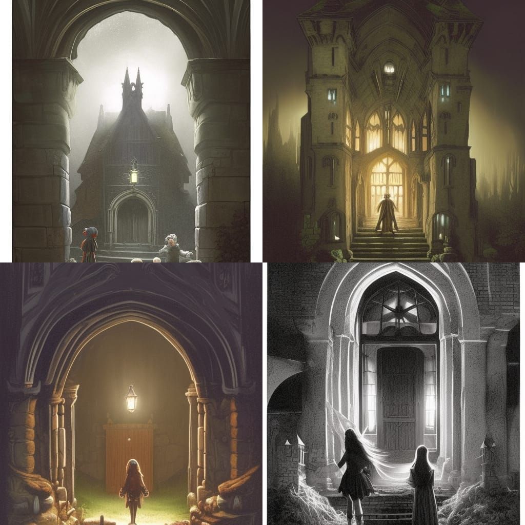 Mysterious Oak Manor with a Haunted Past in a Dark Fantasy W...