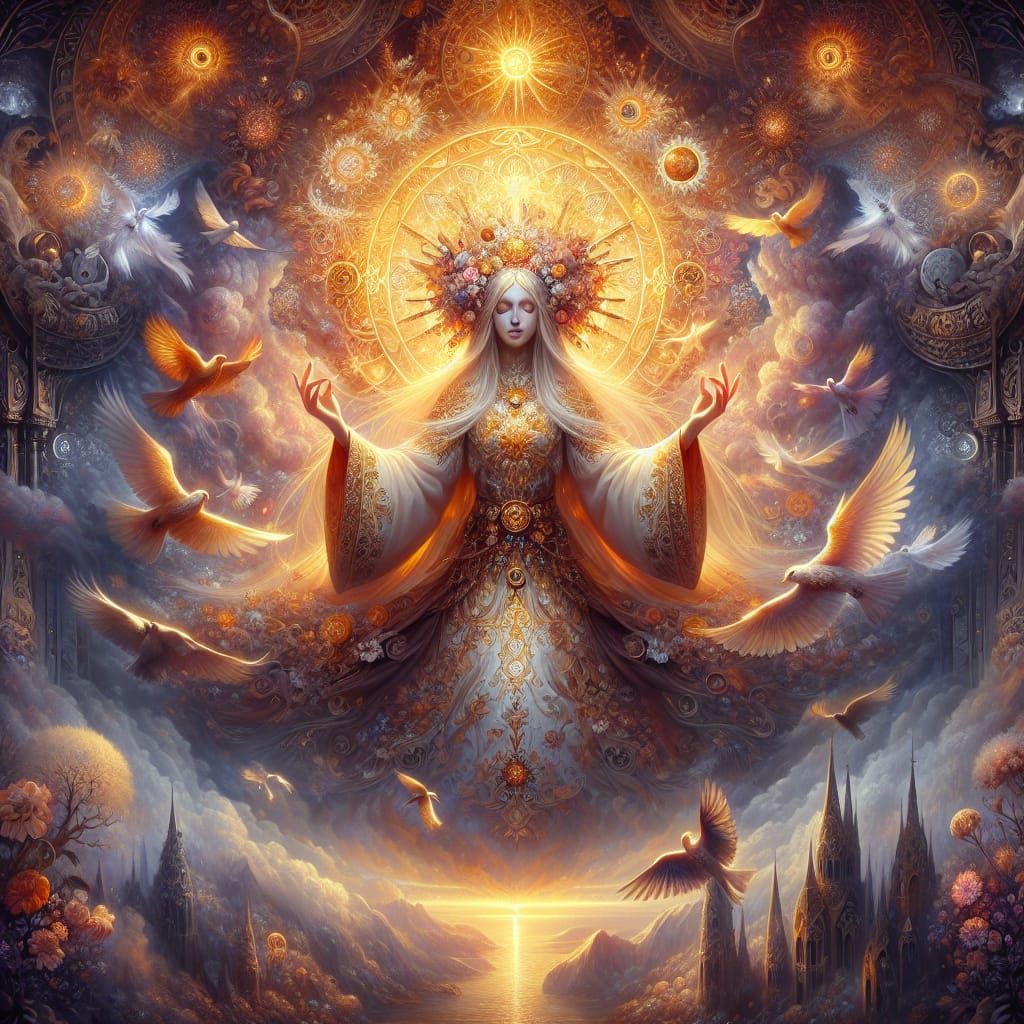 Ethereal Slavic Goddess in Fantastical 8K Matte Painting