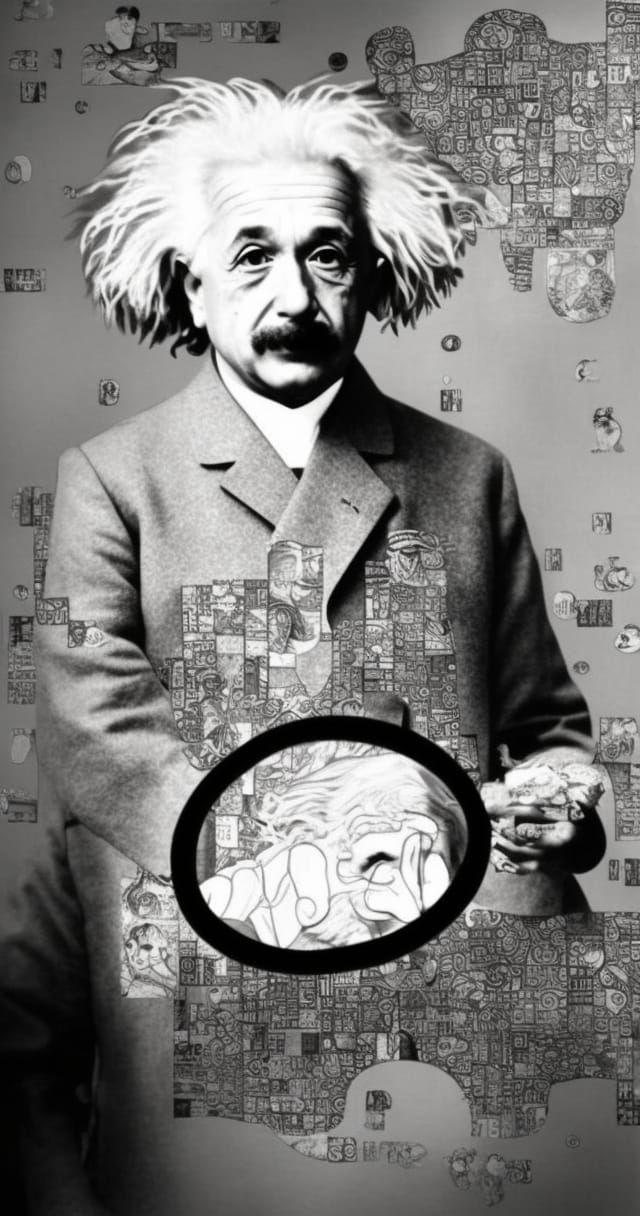 Einstein Cooking Dope: Klimt-Inspired Collage