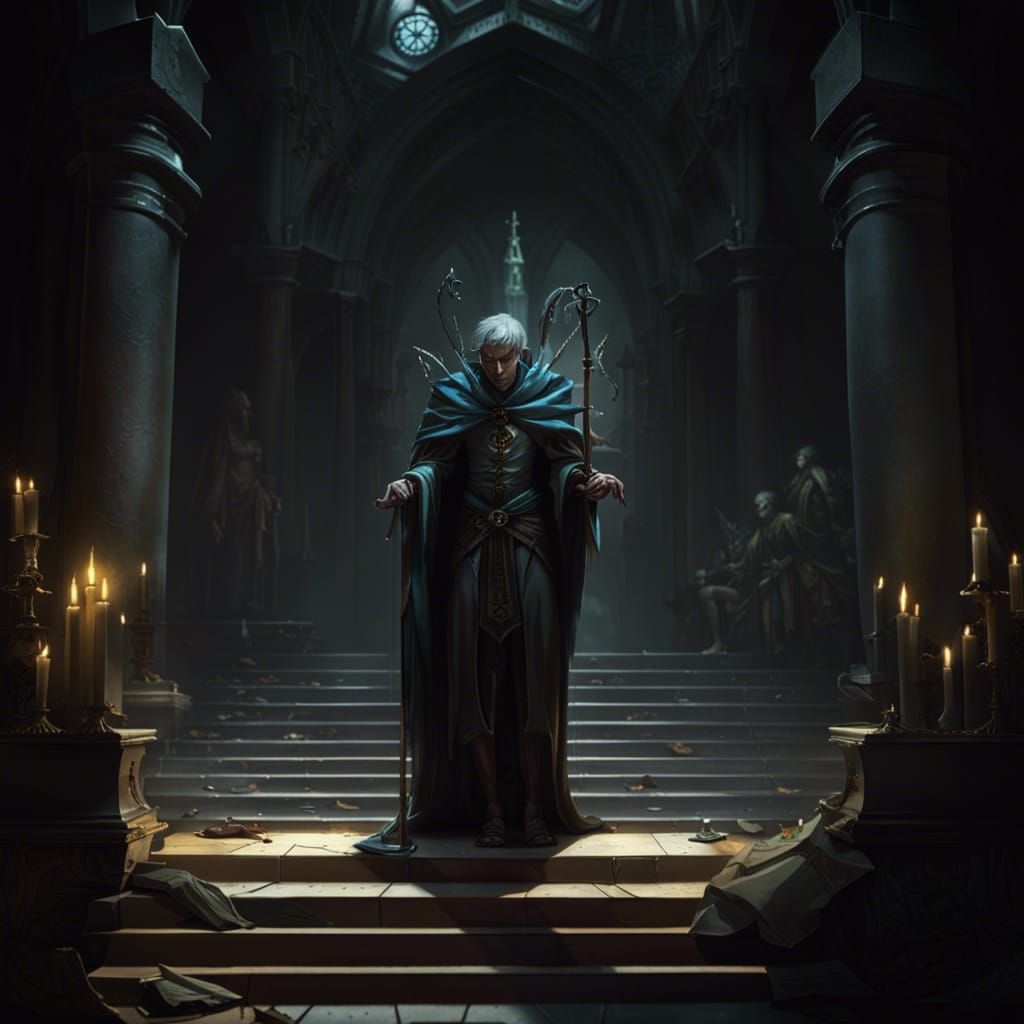 Dark Fantasy Crypt Scene: Changeling Reveals Unconscious Hal...