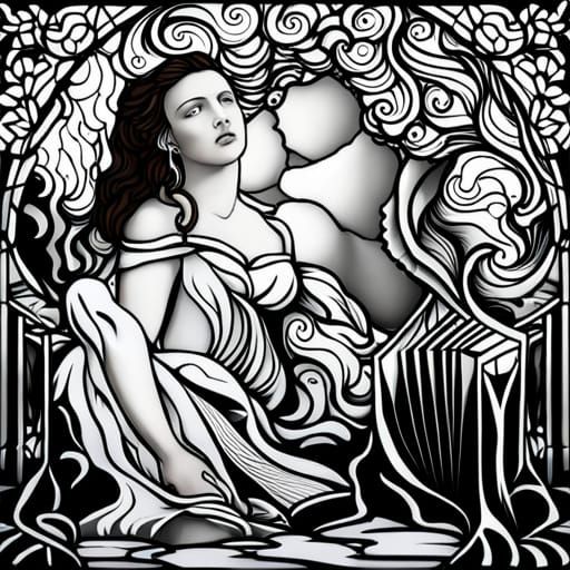 Artio Bear Goddess Stained Glass Design
