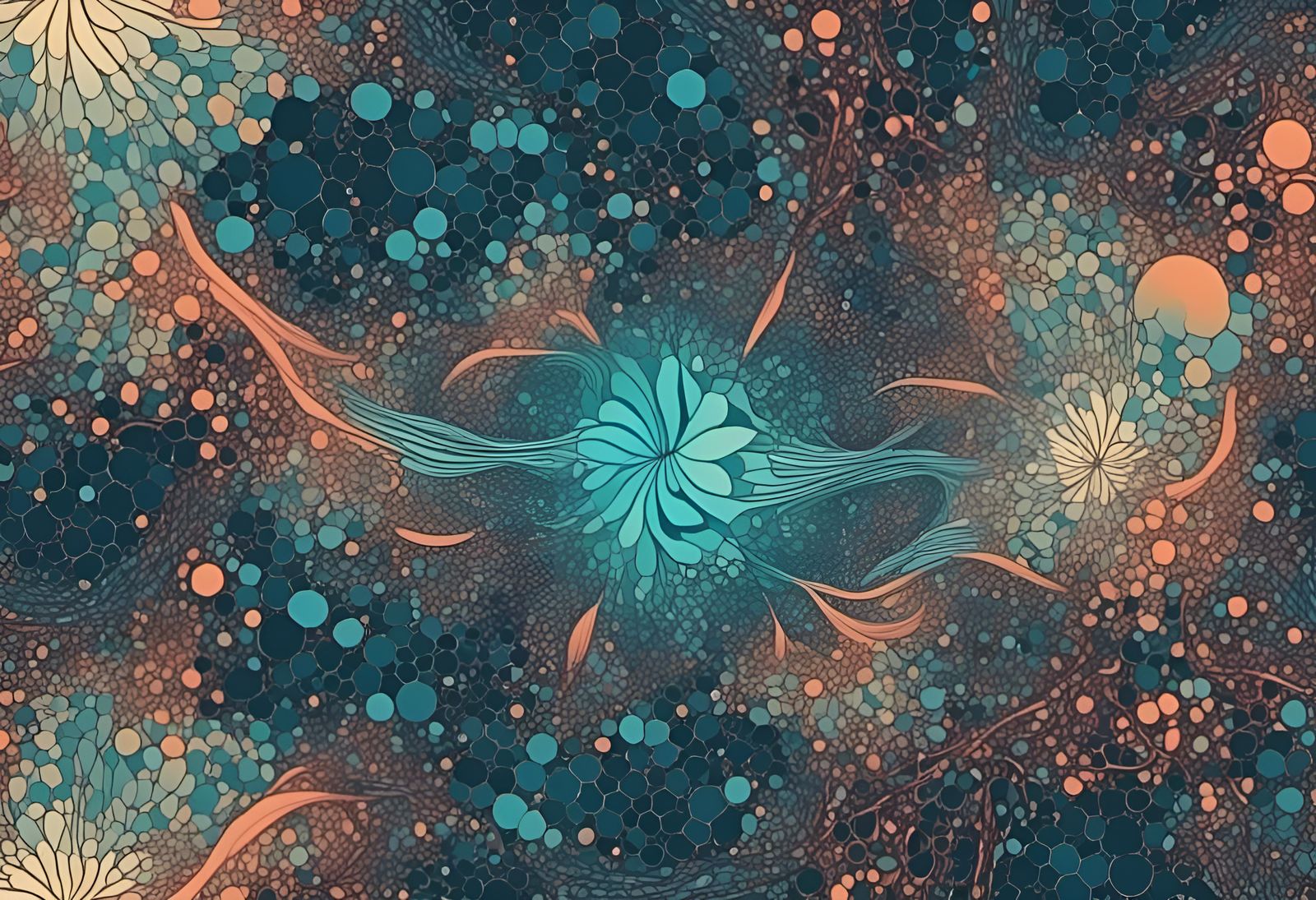 Surreal Cosmic Squid Blooms in a Kaleidoscopic Oceanic Scene...