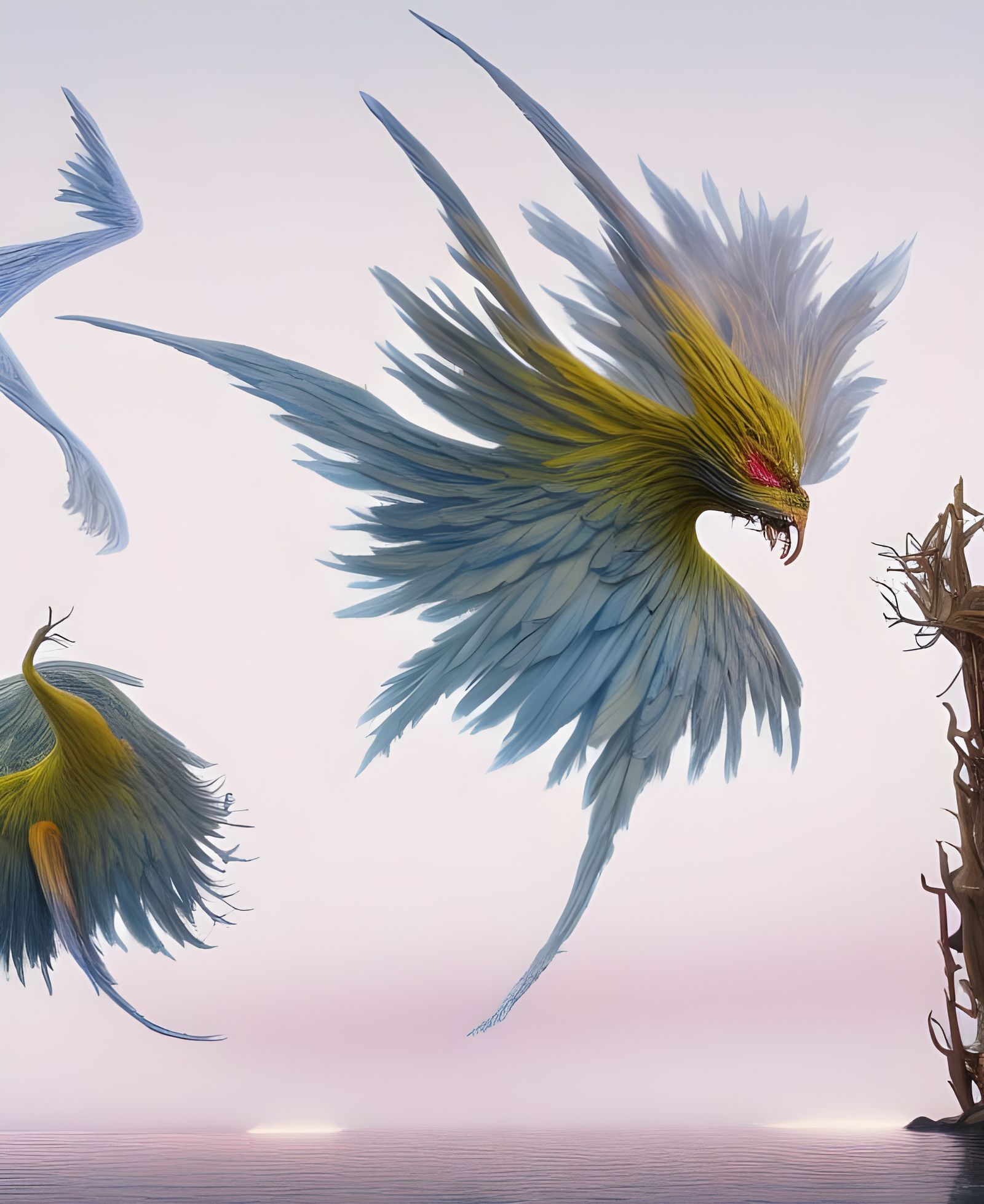 Surreal Landscape in Dreamy Cyberpunk Style