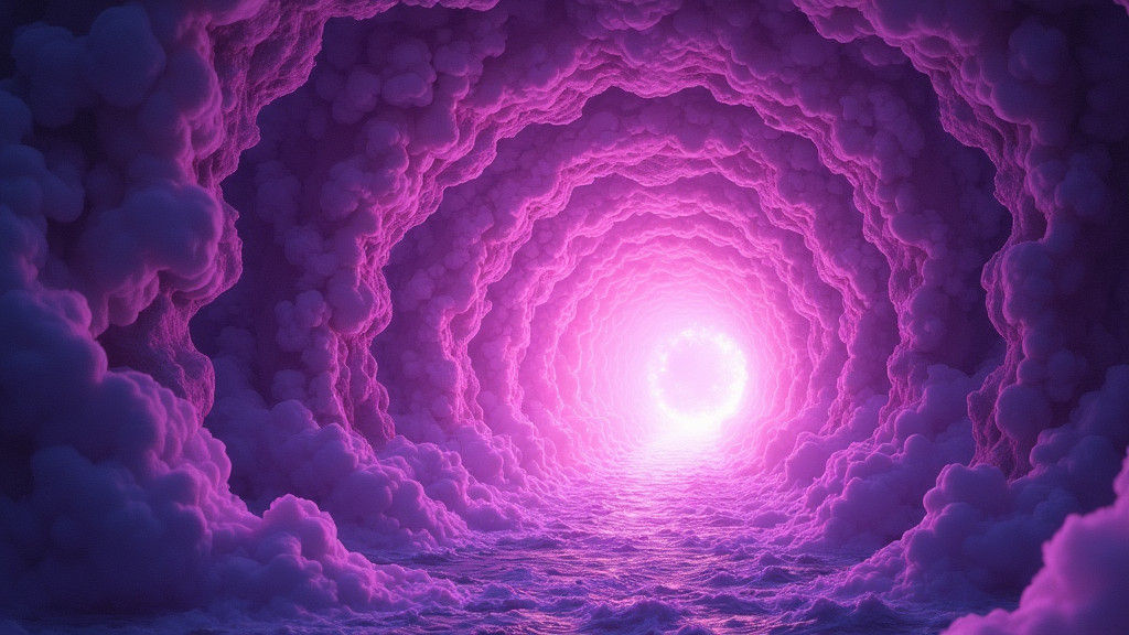 Surreal Purple Tunnel Reveals Radiant Memories