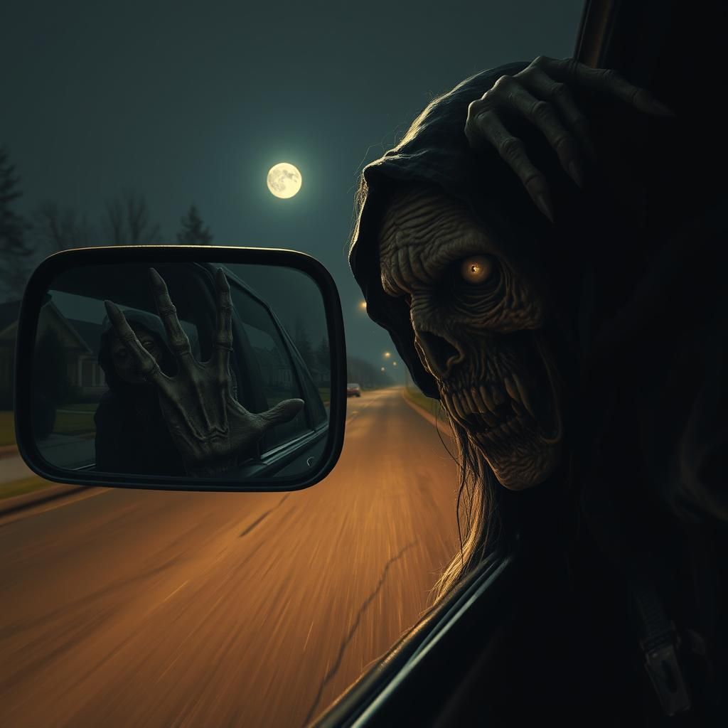 Gothic Shadow Hag Casts Soul-Piercing Stare in Desolate Nigh...