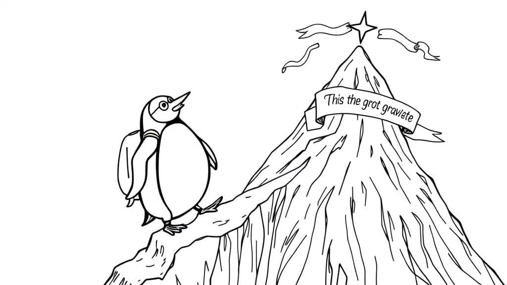 Determined Penguin Reaches for the Star in a Classic Colouri...