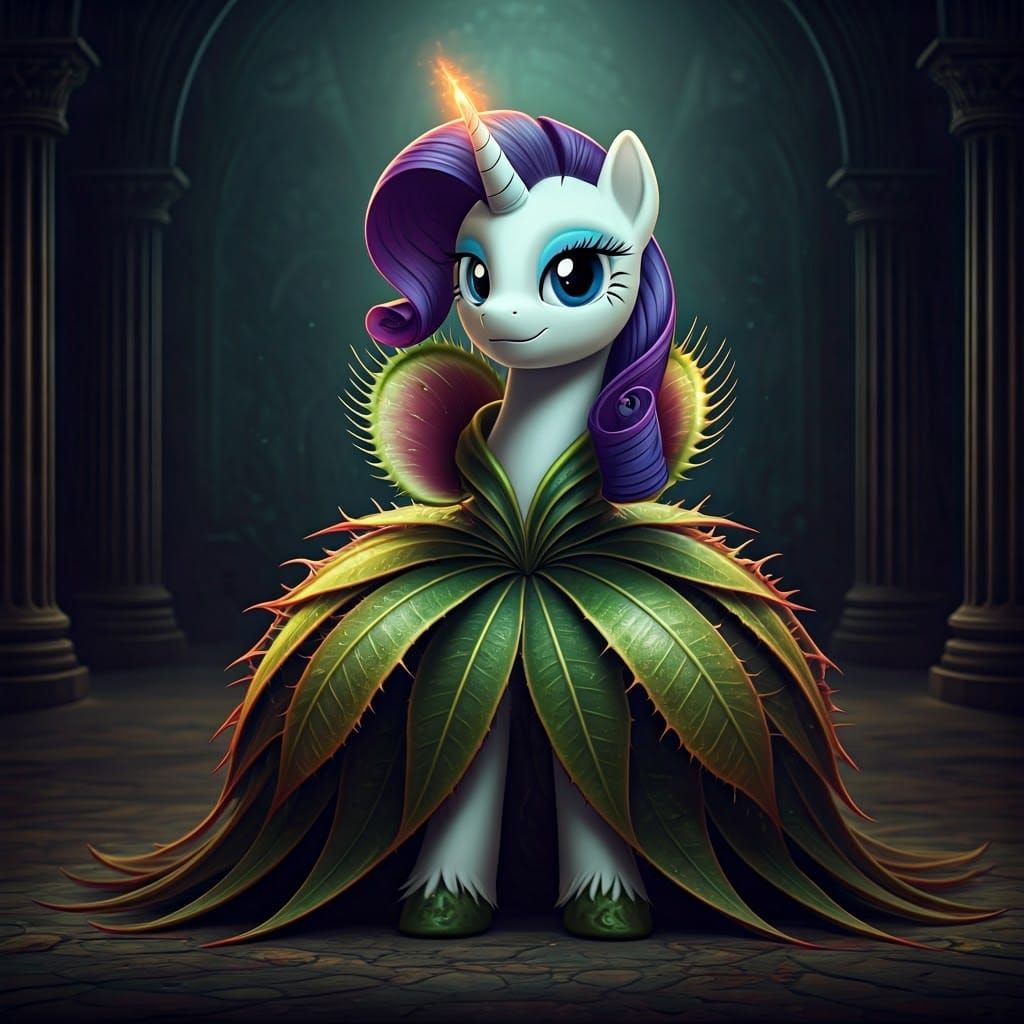 Elegant Rarity in a Surreal Venus Flytrap Gown