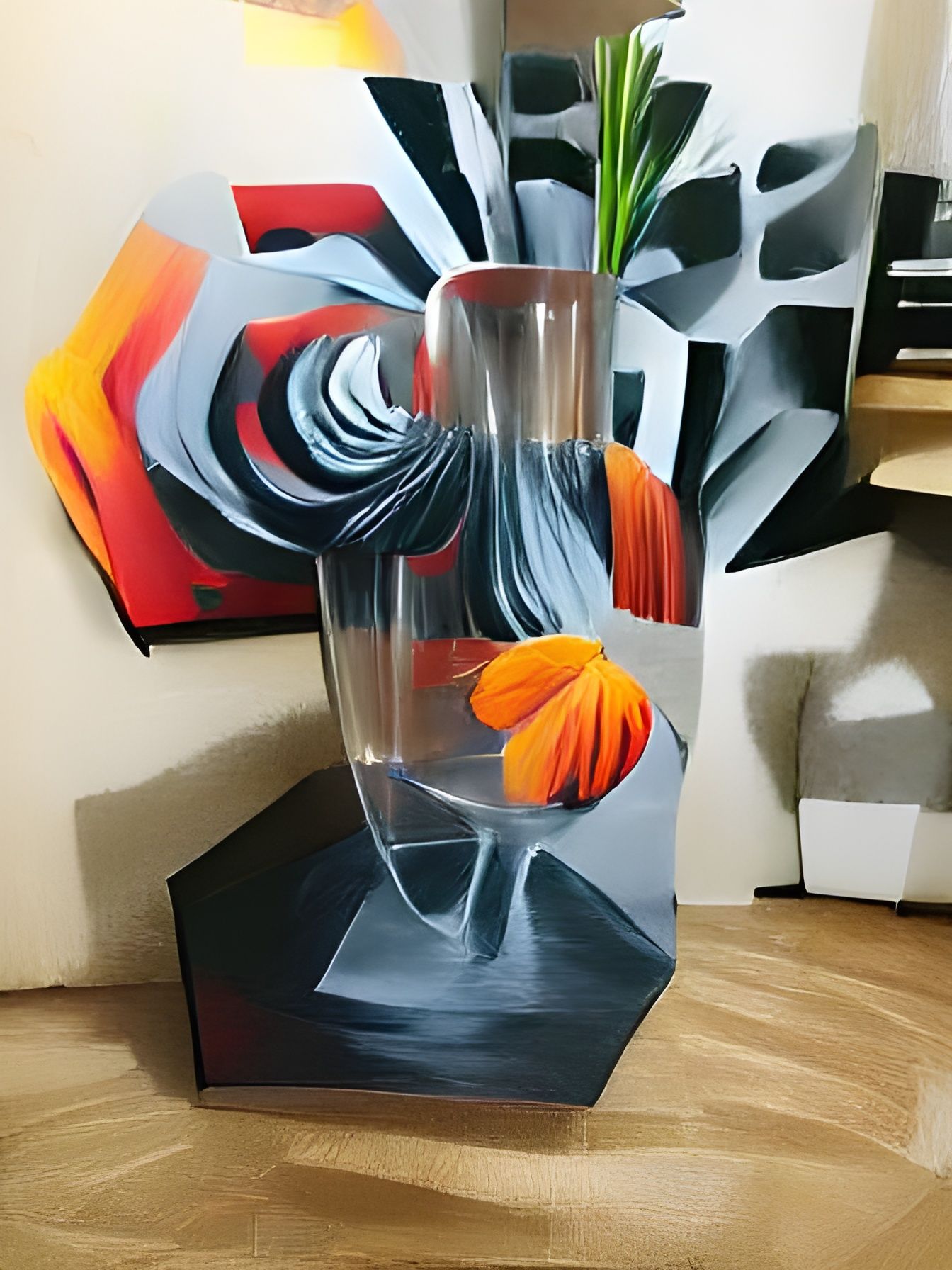 Elegant Geometric Acrylic Sculpture