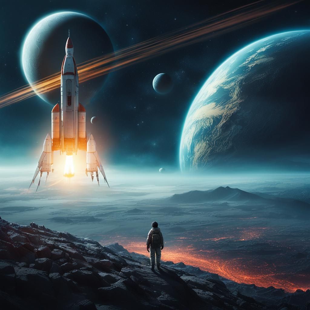 Galactic Planet Close-Up in Vibrant Light