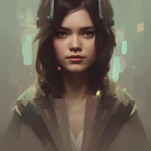 Surreal Concept Art Portrait of Boba in Triadic Colors