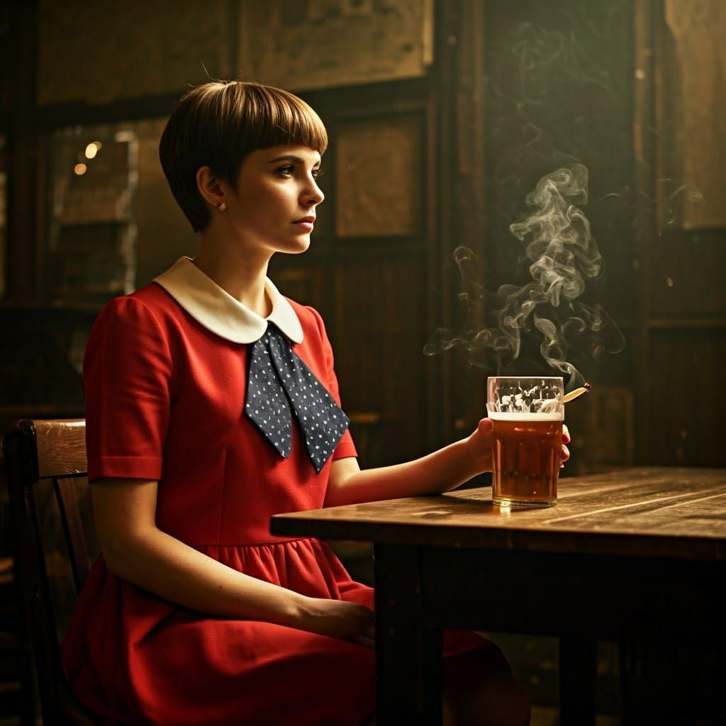 Gritty British Pub Scene in Cinematic Style