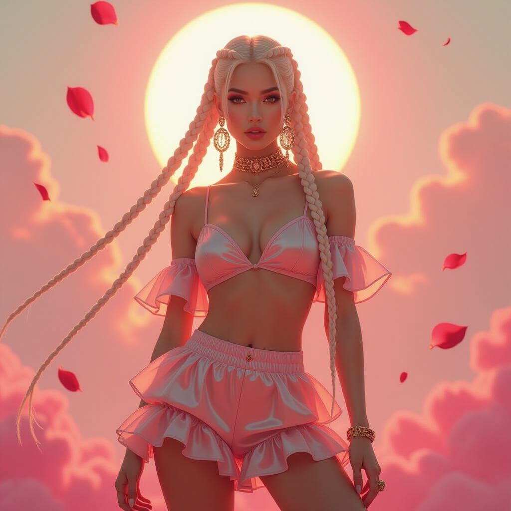 Ethereal Fashion Model in Fantasy Concept Art Style