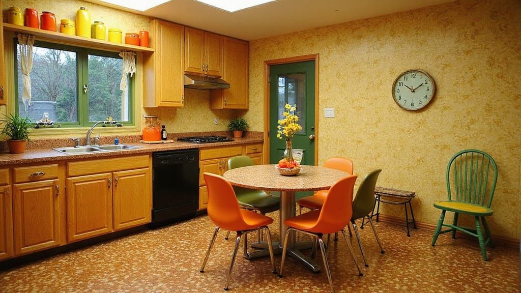 Retro 1970s Kitchen and Dining Area Time Capsule