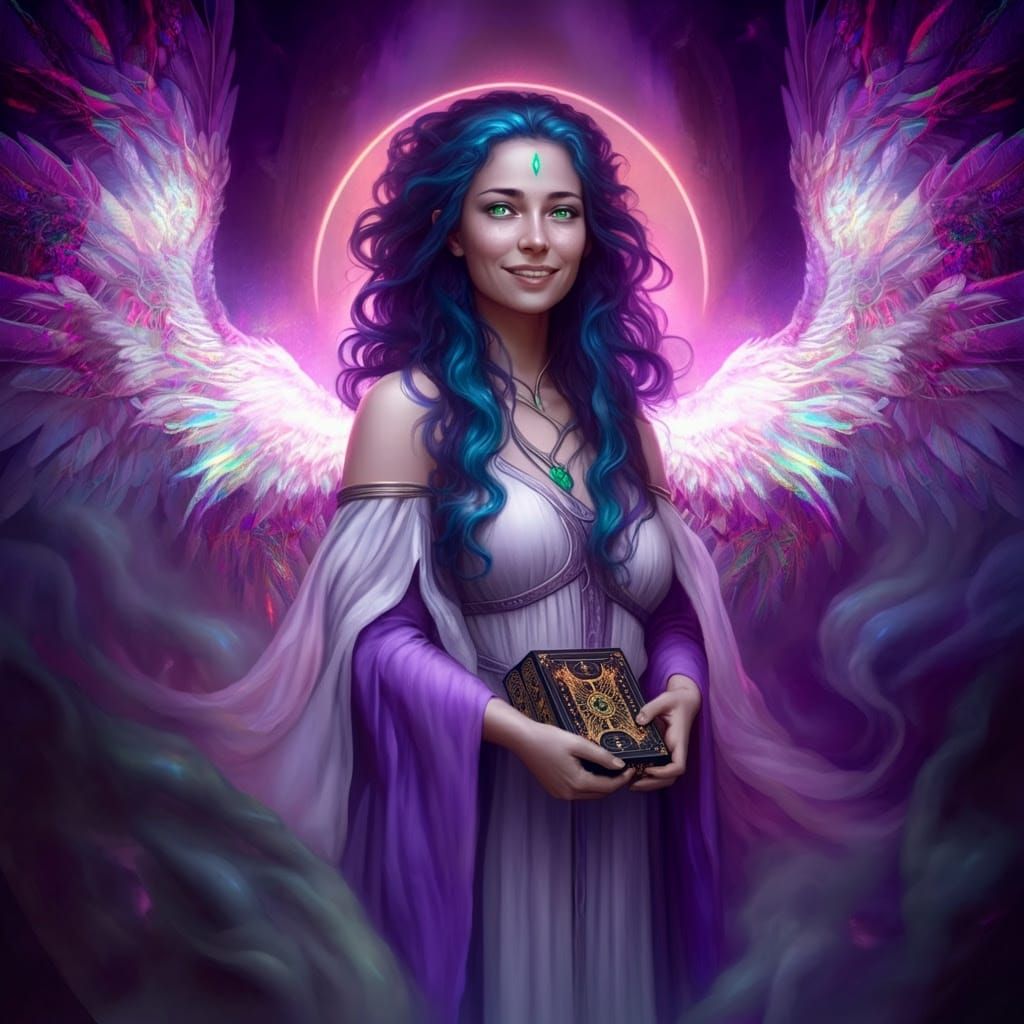 Inanna with Book of Azathoth Tarot Deck