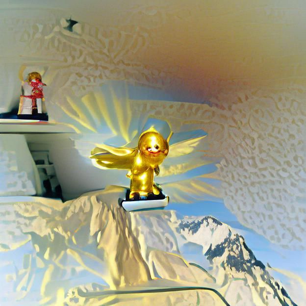 Golden Angel on a Glittering Cityscape