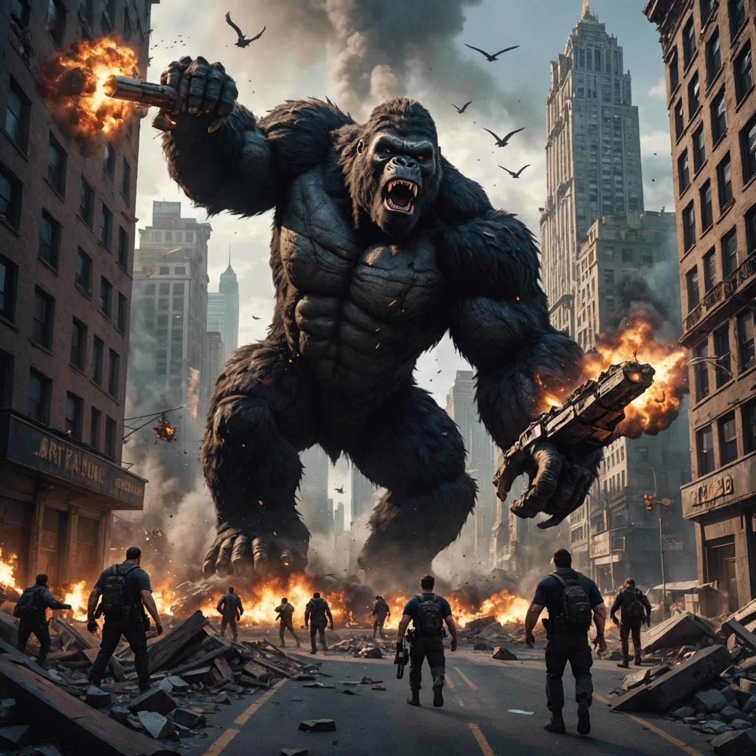 King Kong Smashes a City in a Fantastical, Detailed Matte Pa...