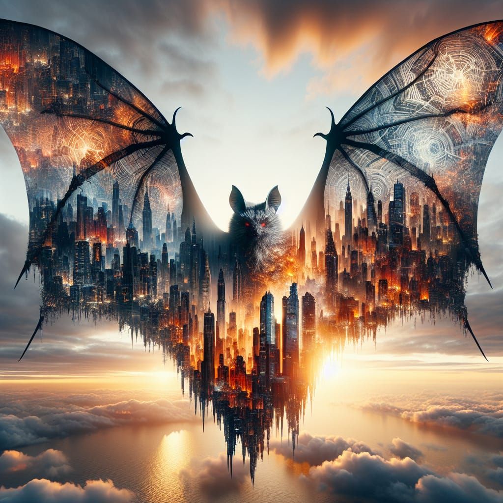 A Bat Reveals Cities and Kingdoms in Sunset Glory