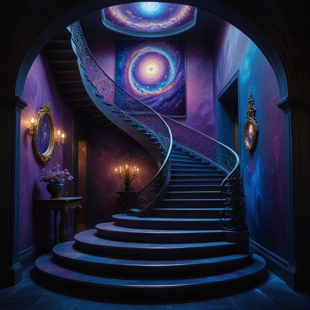 Ethereal Celestial Staircase Ascending to Infinity