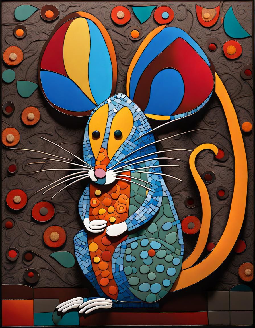 Vibrant Mouse Artwork with Intricate Details