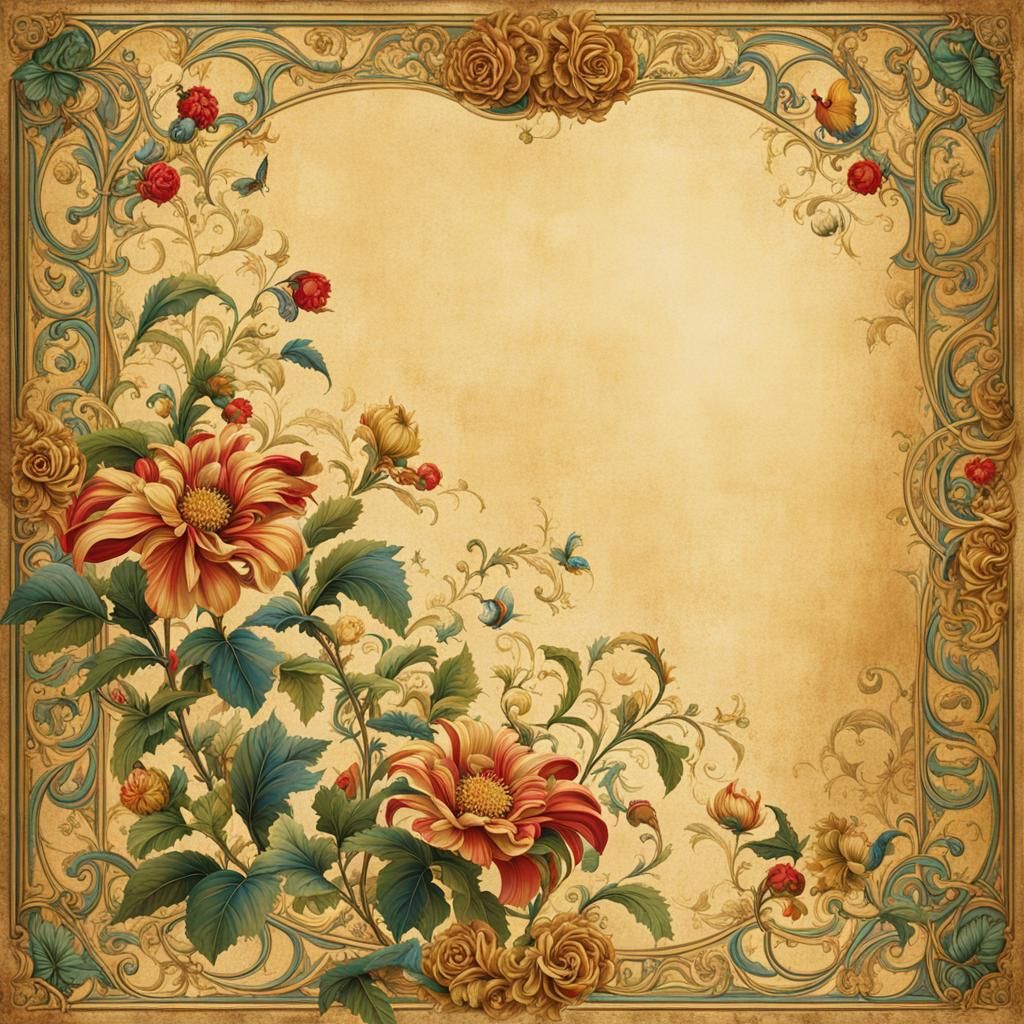 Medieval Illuminated Manuscript Page in Vibrant Colors