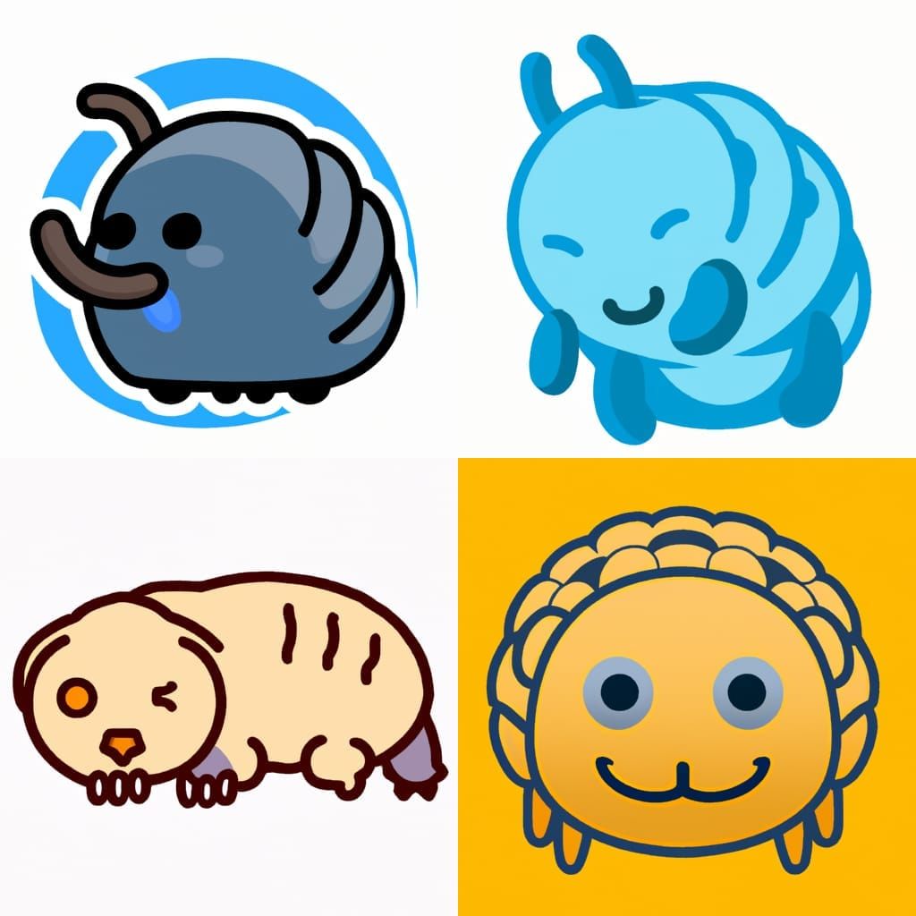 Tardigrade in Cartoon Emoji Style