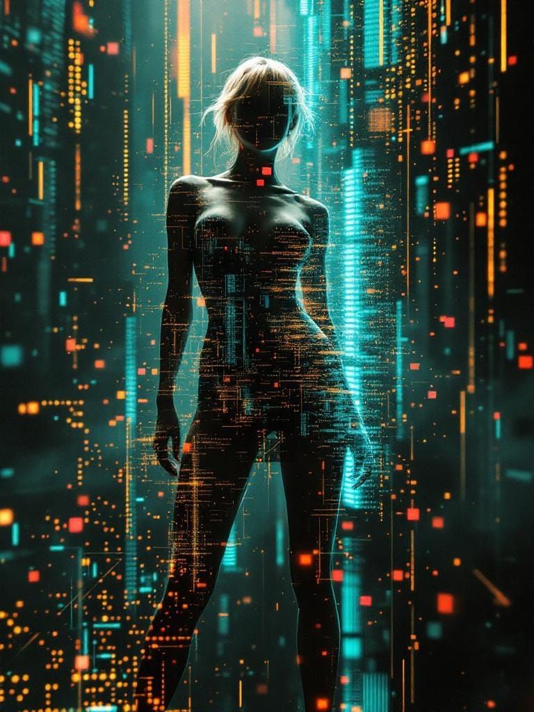 Glitch Fractal Reveals Reality's Code in Digital Overlay