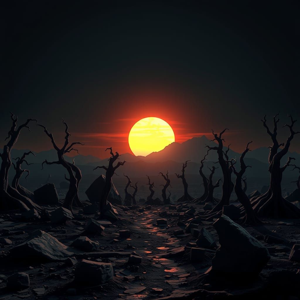 Dark Fantasy Wasteland Sundown