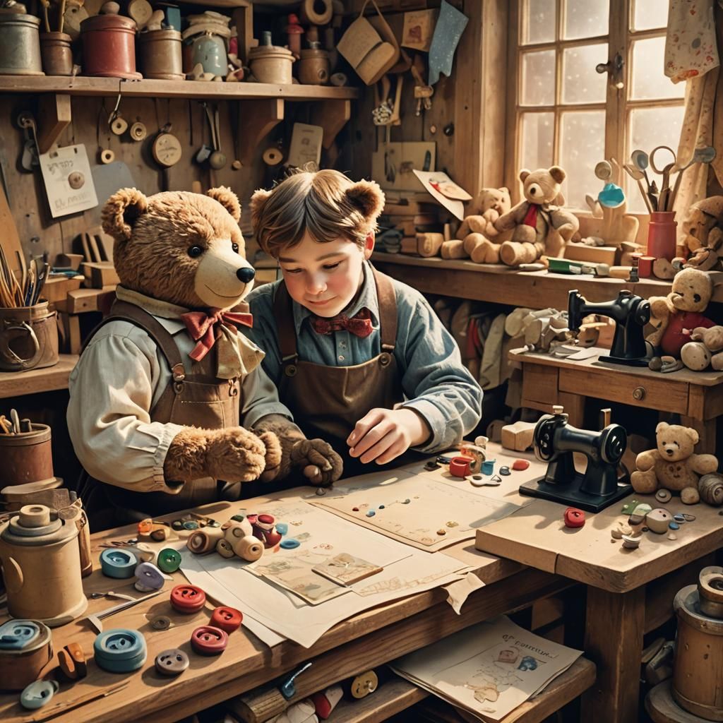 Vintage Toy Maker Creates First Teddy Bear in Whimsical Stor...