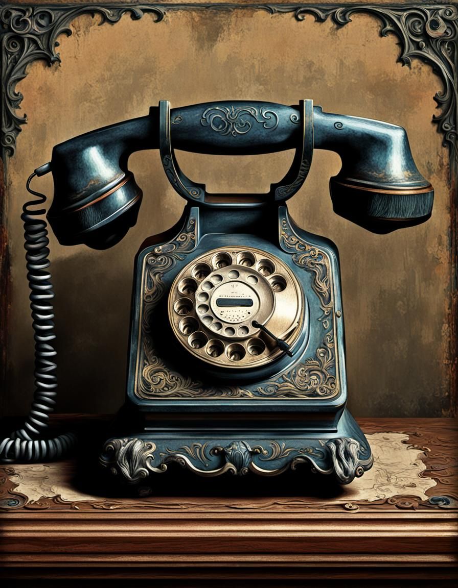 Gothic Art Nouveau Masterpiece of a Vintage Telephone