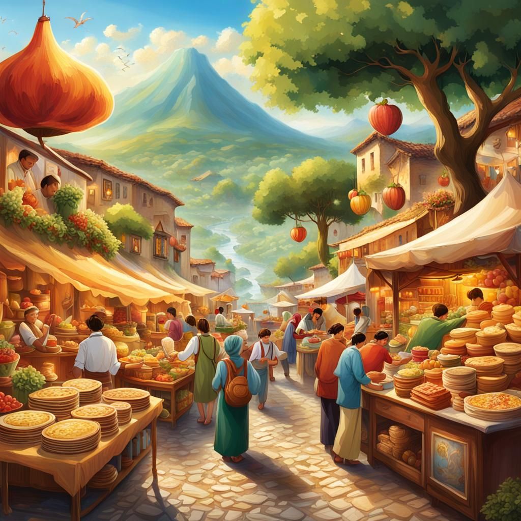 Vibrant Food Wonderland Celebrating Global Cuisine