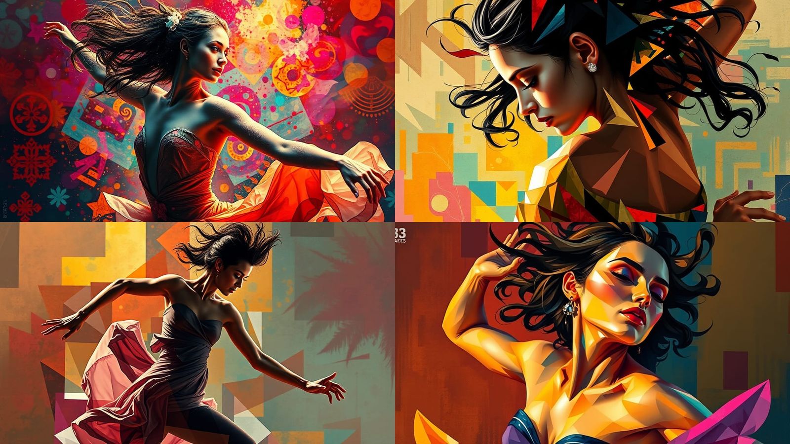Cubist Dance Movement in Vibrant Style