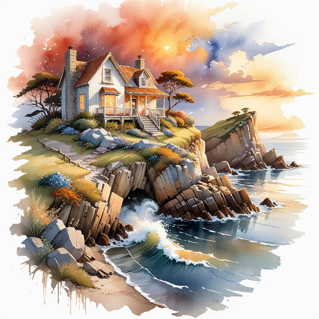 Charming Seaside Cottage on Rugged Coastal Cliffs