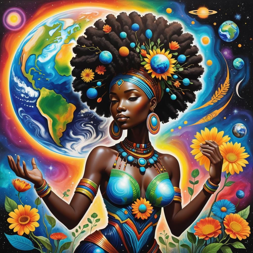 Vibrant Afrofuturistic Goddess Brings Life and Color to a Di...