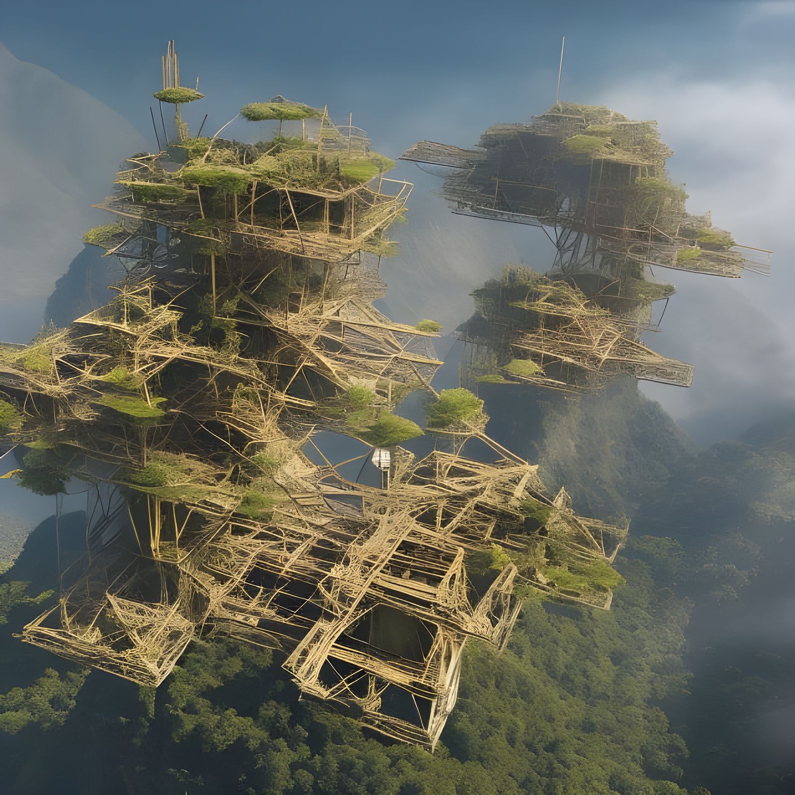 Surreal Cityscape Erupting from a Dreamscape