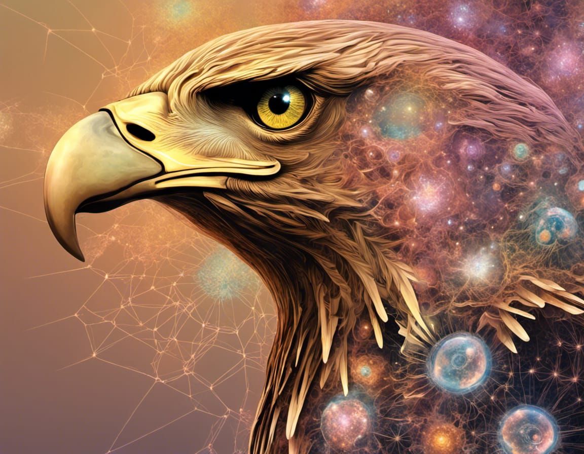 Ethereal Eagle Form Embodies Mystical Fractal Beauty