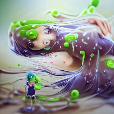 A Girl made of slime deviantart anime beautiful concept art