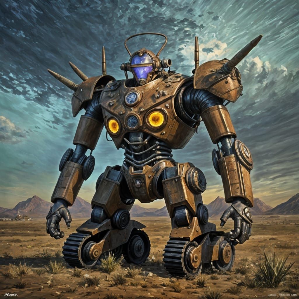 Sci-Fi Landscape with Robotic Elements