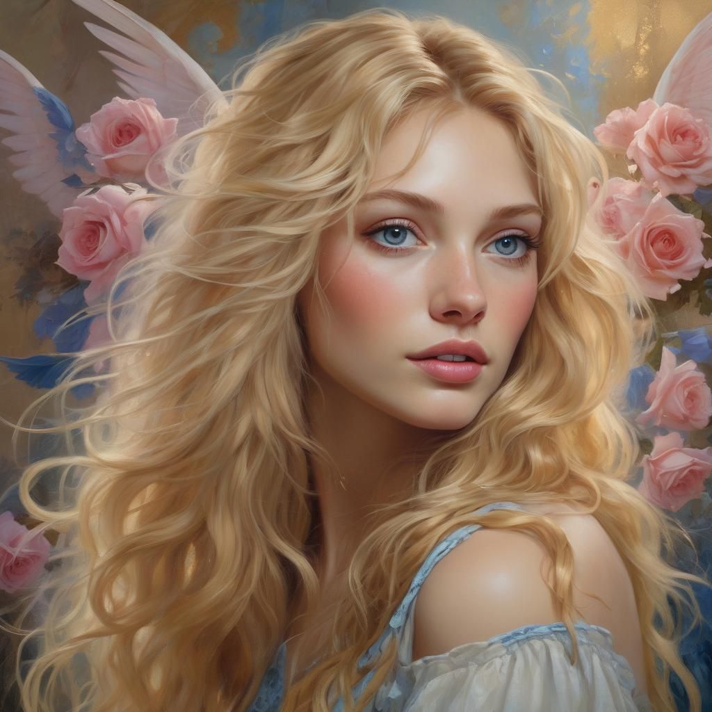 Whimsical Fairy Portrait in Oil Painting Style
