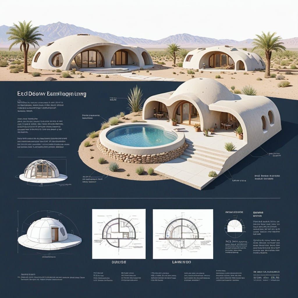 SuperAdobe Eco-Dome Desert Home in CalEarth Style