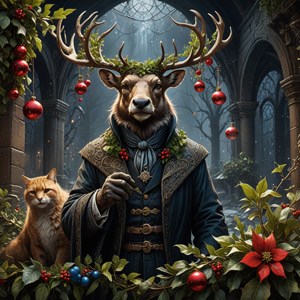 Whimsical Christmas Celebration in Vintage Mixed Media Style