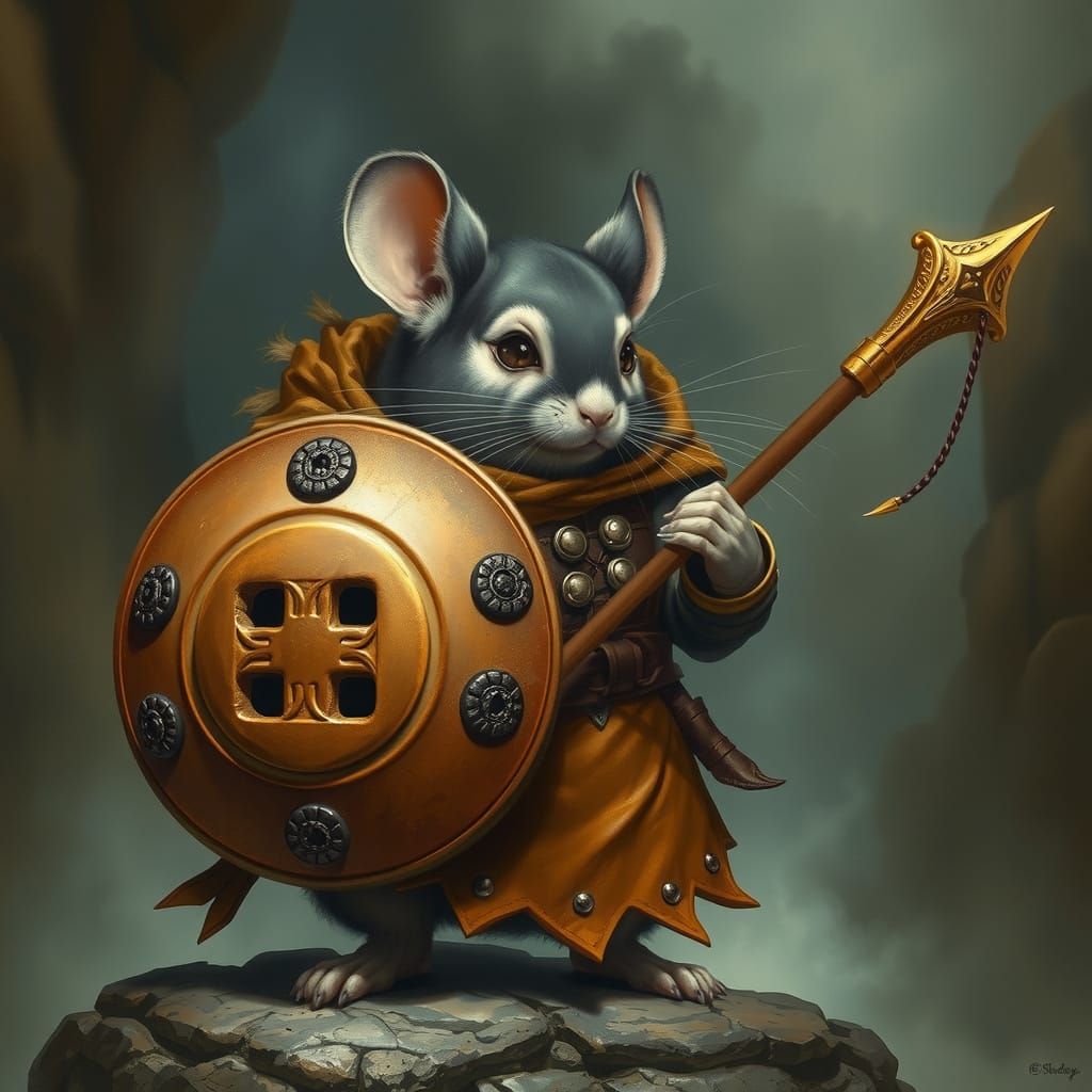Dark Fantasy Chinchilla Warrior