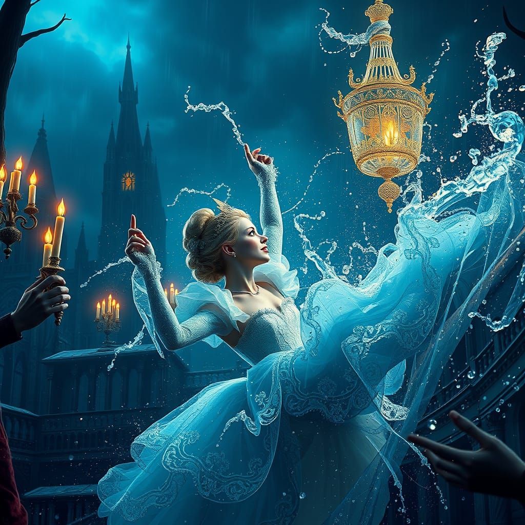 Jason Voorhees as Cinderella in a Fantastical Midnight Scene
