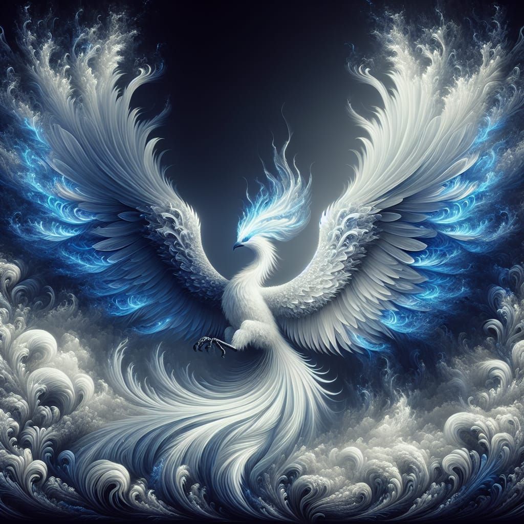 Majestic Phoenix Rising in Hyper Fantasy Style