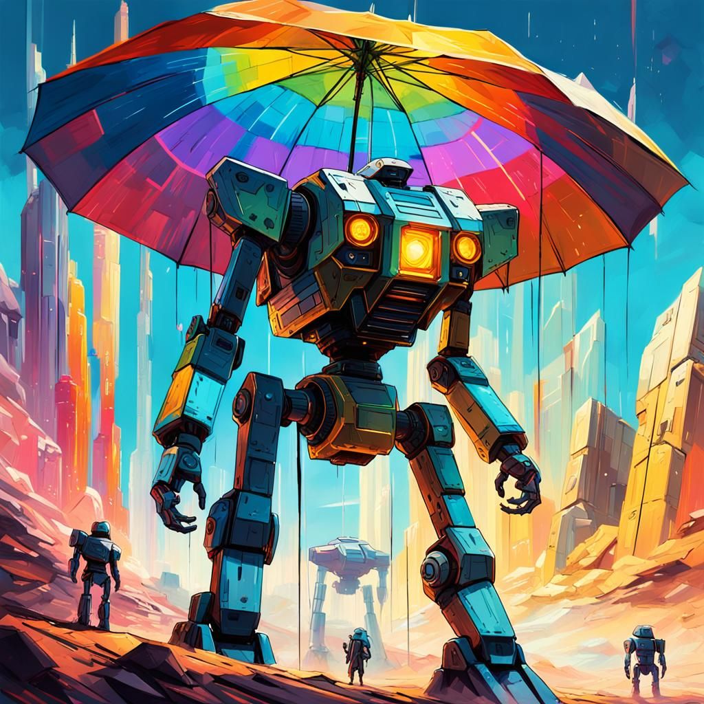 Vibrant Prism Bastion Robot Unites Allies in Futuristic Batt...