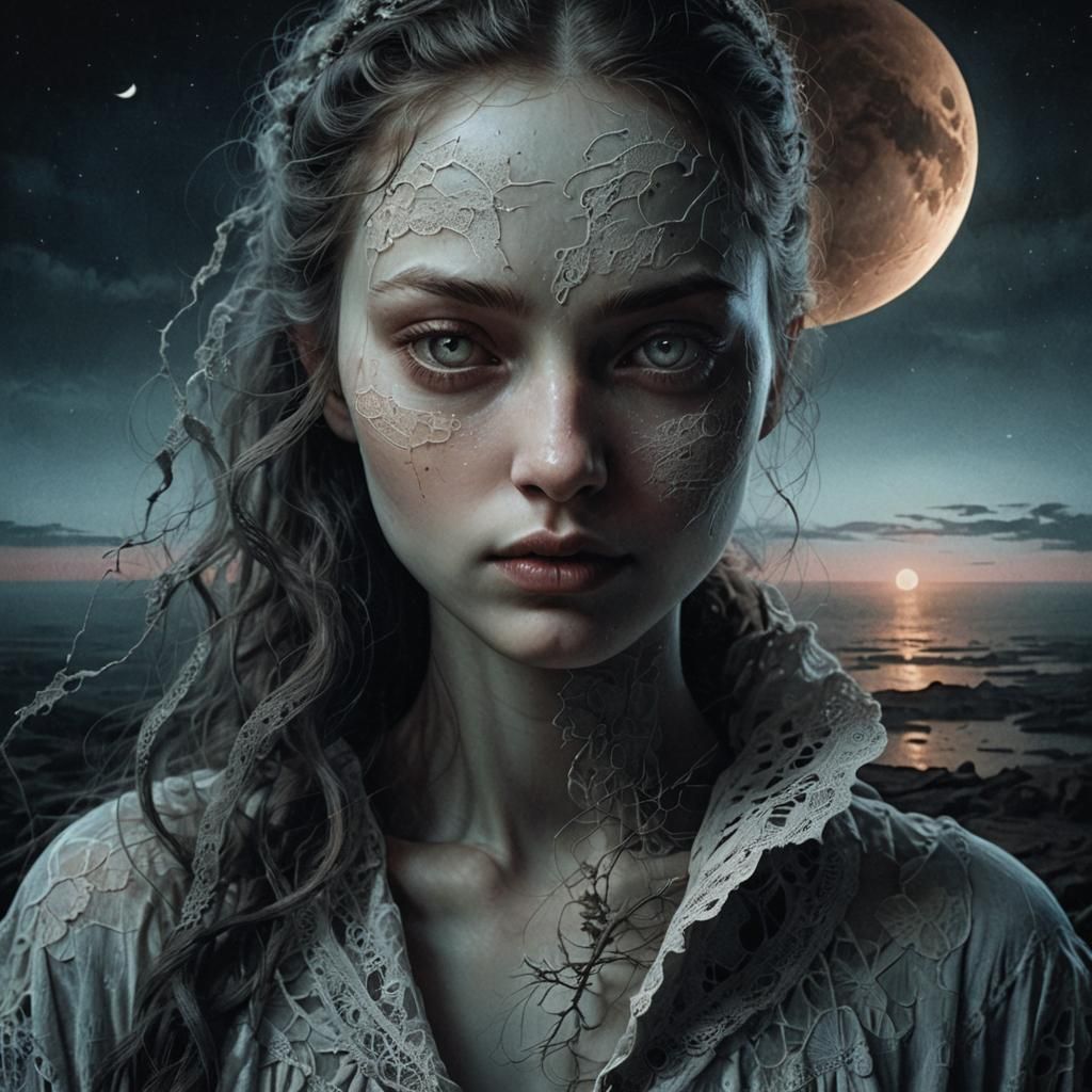 Surreal Beauty Under the Sepia Moon