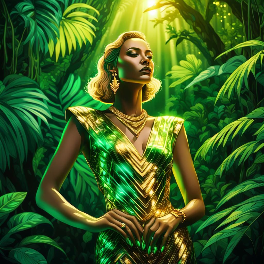 Glowing Goddess of Neon Futurism