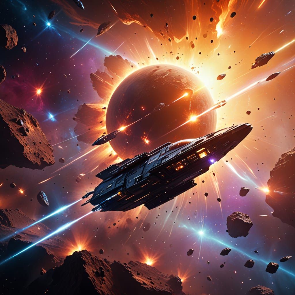 Epic Space Odyssey in Cinematic Style