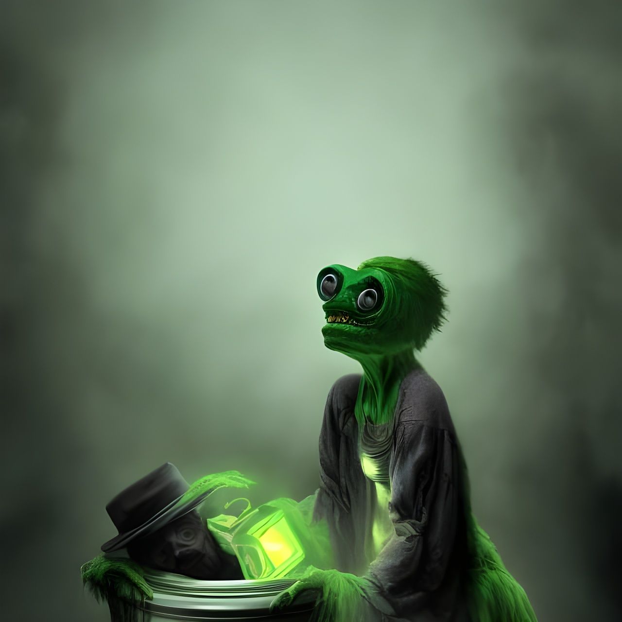 Magnificent Green Monster in a Box: Ethereal, Cinematic Mast...