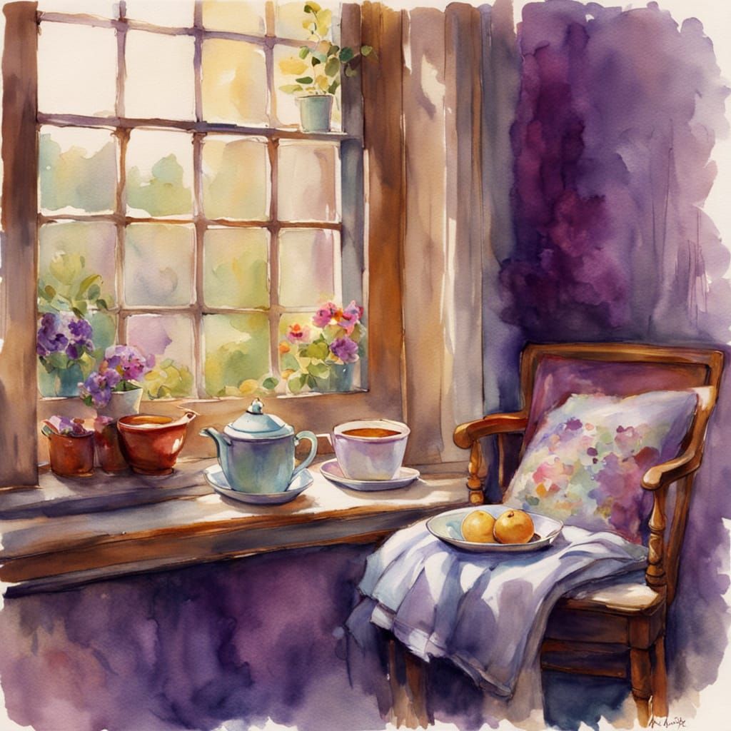 Whimsical Portrait of a Red Headed Woman in a Cozy Setting